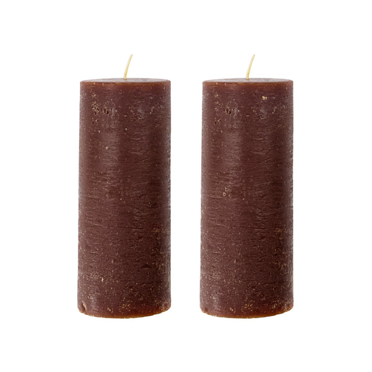 Rustic Wax kynttilä 15 cm 2-pack Cognac