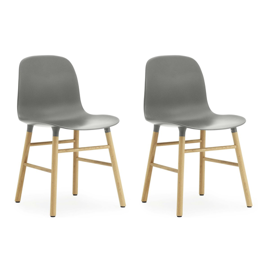 Form Chair tuoli Jalat tammea 2 pack harmaa-tammi
