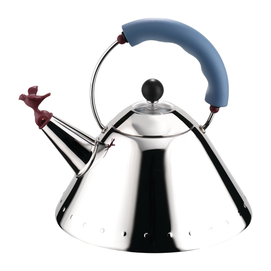 Alessi 9093 -vedenkeitin Vaaleansininen-lintu