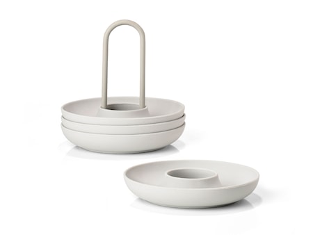 Munakuppi Warm Grey 4 kpl telineellä