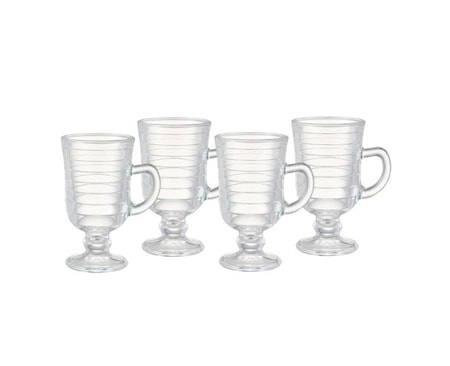 Gigi Lasi jalalla ja kahvalla, raidallinen 1,3 dl 4-pack
