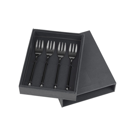 Hune kakkuhaarukka 4-pakkaus titanium mat black
