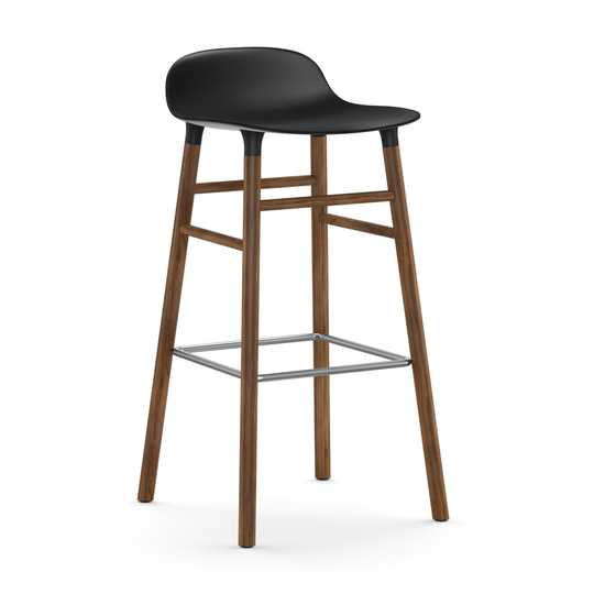 Form baarituoli saksanpähkinäjalat 75 cm musta