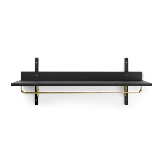 Sector hylly tangolla 37x87 cm Musta tuhka-messinki