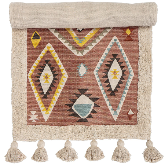 Bloomingville matto tupsuilla, 120 x 65 cm Multi