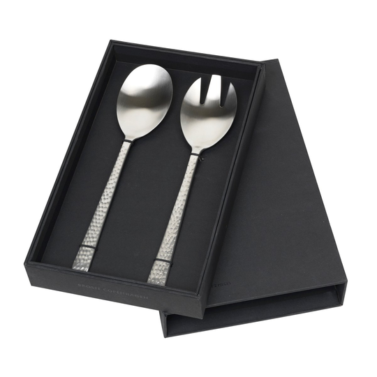 Hune salaattiottimet 2-pakkaus Brushed satin hammered