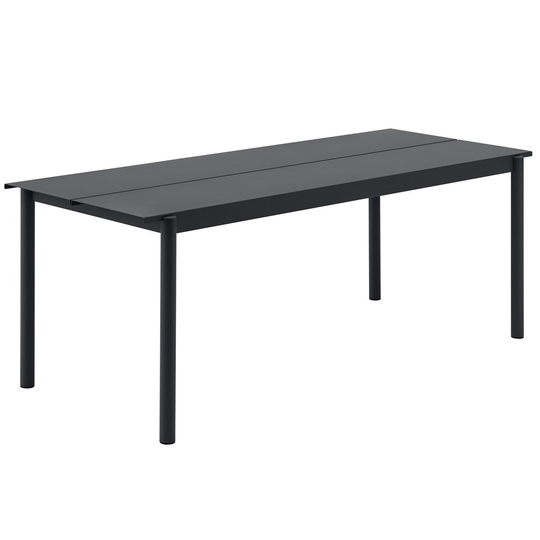 Linear teräspöytä 200 cm Musta