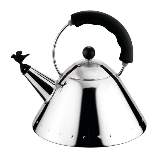 Alessi 9093 -vedenkeitin Musta-lintu