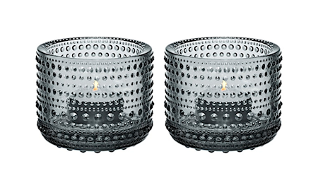 Kastehelmi Kynttilälyhty 2 pack 64 mm Harmaa