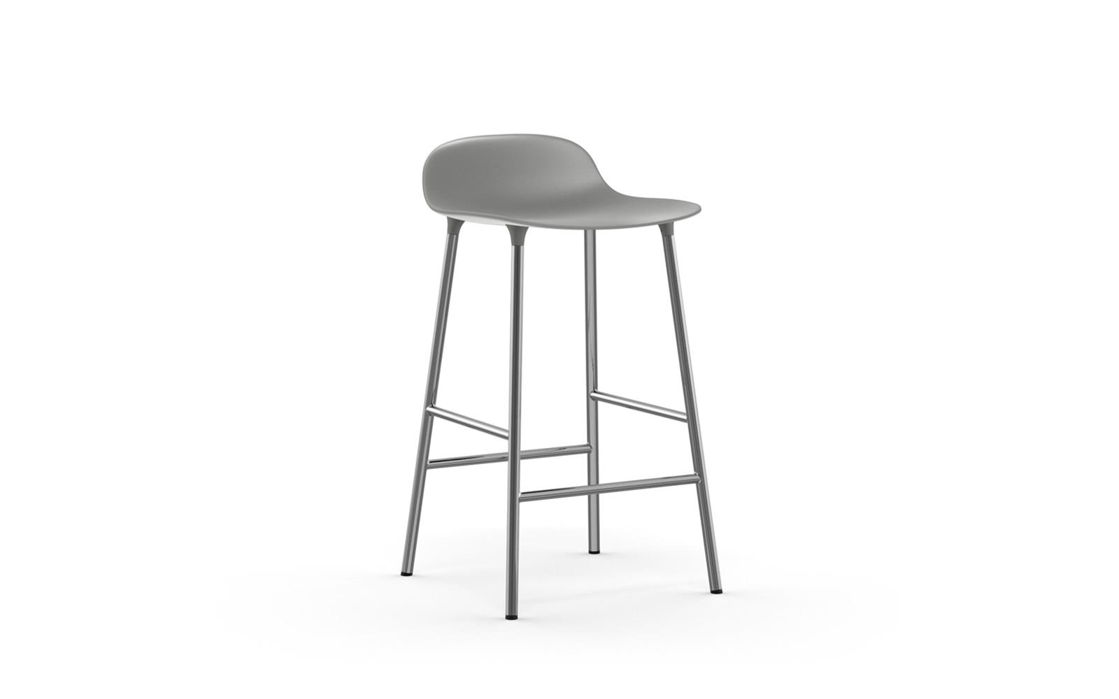 Normann Copenhagen - Form Bar Stool 65 cm - Grey/Chrom Legs (603157)