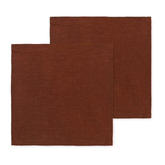 Ferm Living linnelautasliinat 2-pack Cinnamon