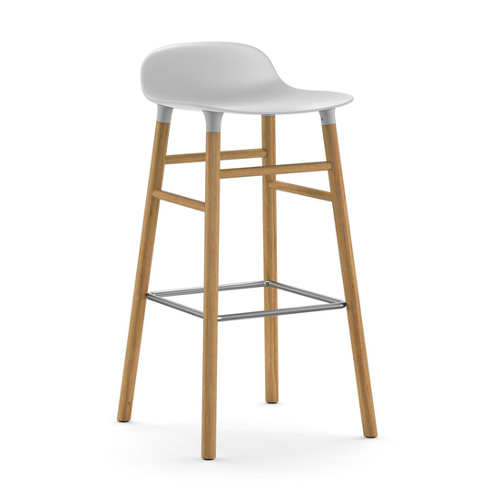 Form baarituoli tammijalat 75 cm valkoinen