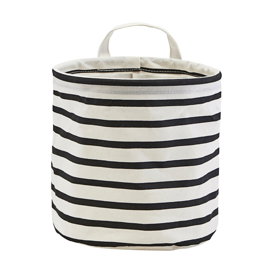 Stripes säilytyskori Musta-valkoinen