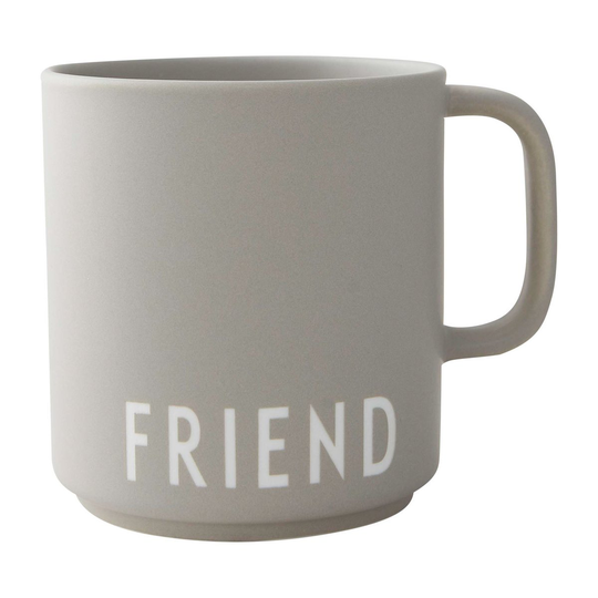 Design Letters -suosikkikuppi kahvalla 25 cl Friend-grey