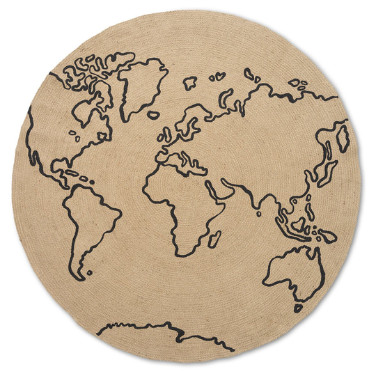 World juuttimatto large Ø130 cm Beige