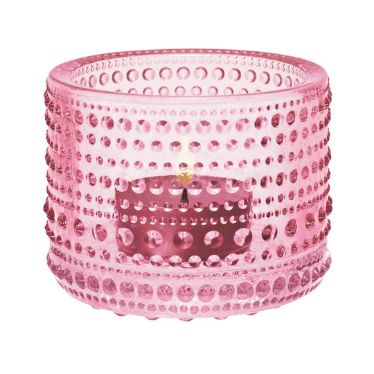 Kastehelmi kynttilälyhty 64 mm vaalea pinkki
