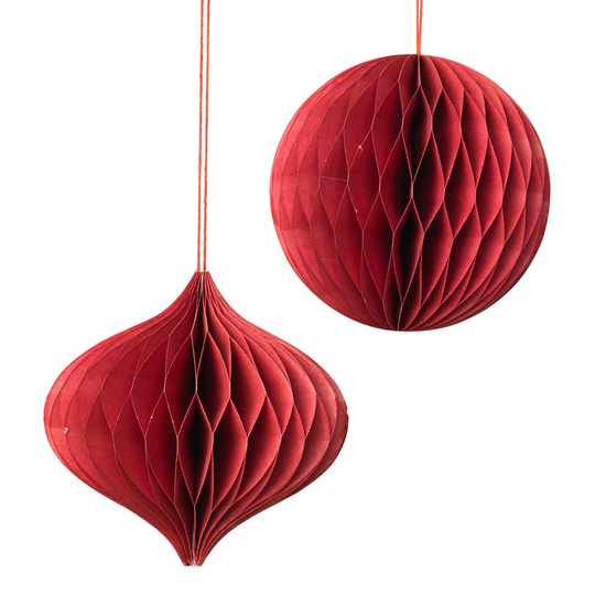 Christmas mix -joulupallo-joulukoriste, 2-pakkaus Pompeian red
