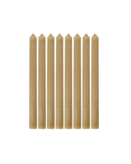 House Doctor - Dinner candle Rustic Wax - Pack of 8 pcs - Camel