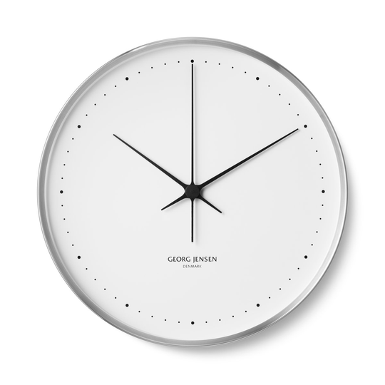 Henning Koppel -seinäkello, Ø 40 cm Teräs-valkoinen