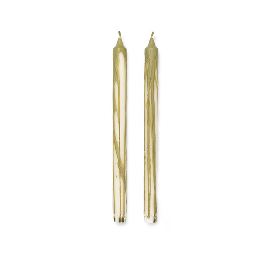 Dryp steariinikynttilä 2-pack Olive