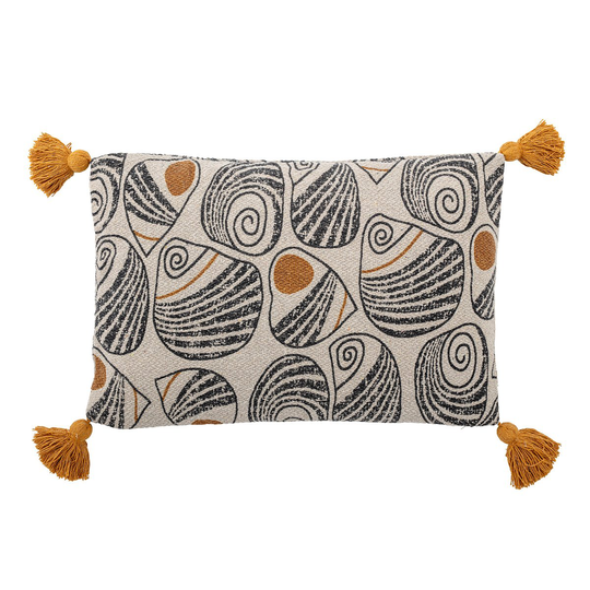 Bloomingville tyyny keltaisilla tupsuilla 40x60 cm Keltainen