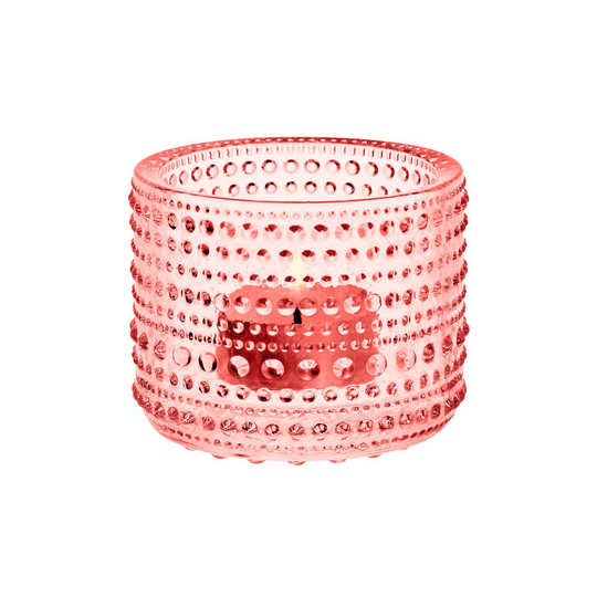 Kastehelmi kynttilälyhty 64 mm Lohenpunainen