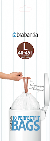 Roskapussi L 45L White
