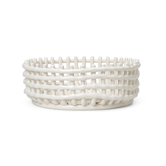 Ceramic punottu kulho Off-white