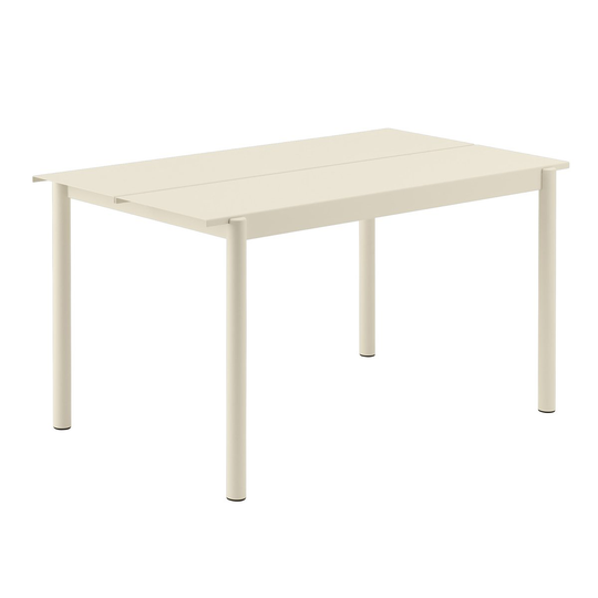 Linear teräspöytä 140 cm Valkoinen