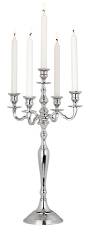 Kynttelikkö aluminium viisihaarainen korkkipuuta 60 cm