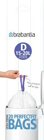 Roskapussi D 15 L White