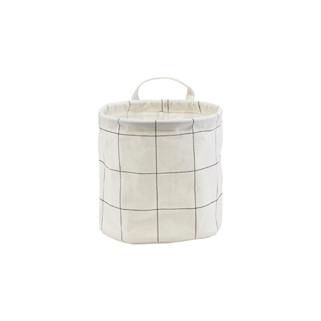 Säilytyspussi Puuvilla Ruudullinen Musta/Valkoinen Ø20cm
