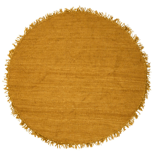 Bloomingville matto juuttia, Ø 150 cm Keltainen
