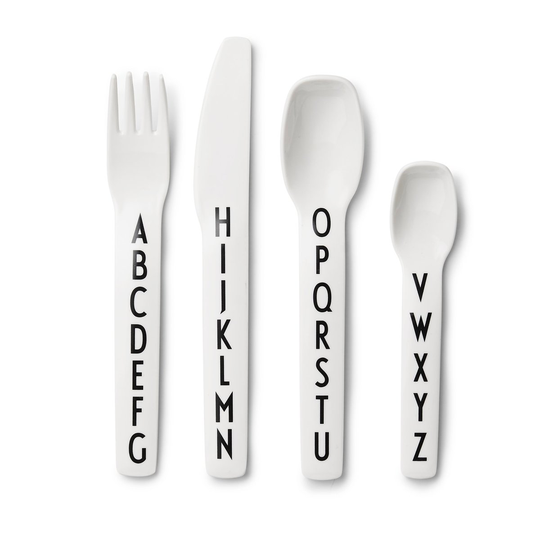 Design Letters lasten ruokailuvälineet melamiimi 4 palaa