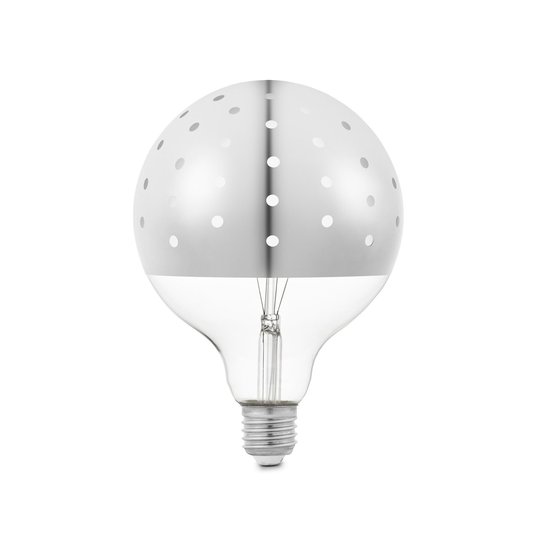 Dot E27 LED hehkulamppu hopea
