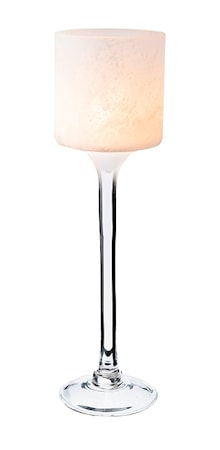 Kynttilälyhty huurrettu halkaisija 10 cm korkeus 35 cm
