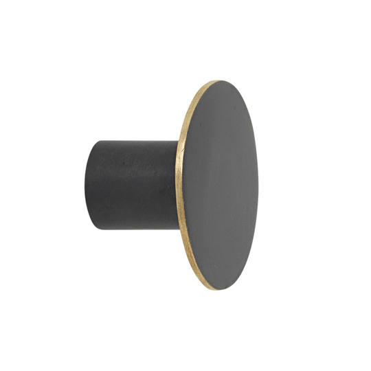 Flat Circle -nuppi musta-messinki Not available