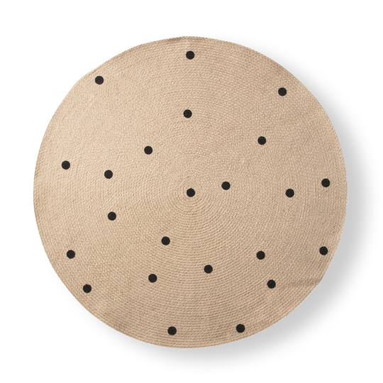 Ferm Living -matto pyöreä Black dots