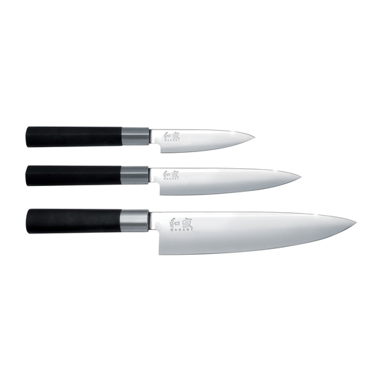 Kai Wasabi Black kokkiveitsi & 2 yleisveitsisetti 3 osaa