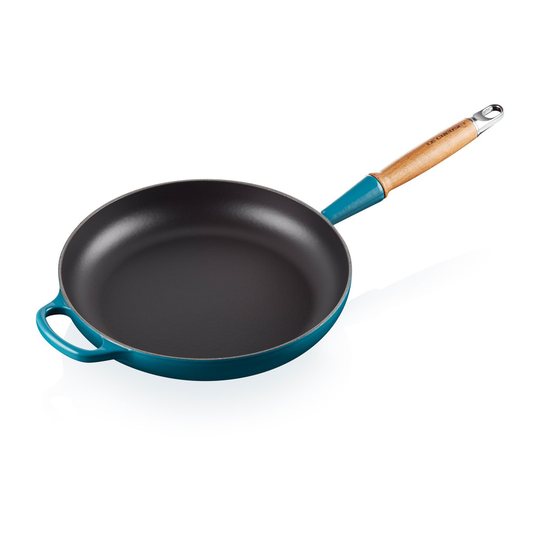Le Creuset Signature -paistinpannu puukahvalla 28 cm Deep Teal