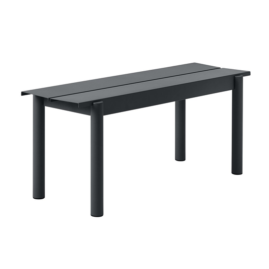 Linear teräspenkki 110 cm Musta