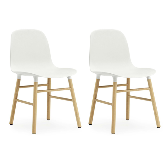 Form Chair tuoli Jalat tammea 2 pack valkoinen-tammi