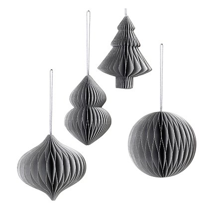 Christmas mix -joulukoriste, 4-pakkaus Silver