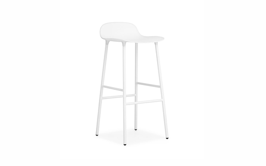 Normann Copenhagen - Form Barstool 75 cm - White/Steel (602792)