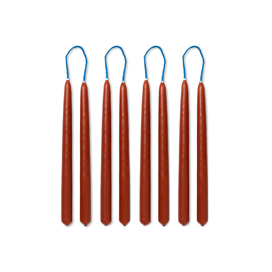 Dipped candles käsintehdyt kynttilät 15 cm 8-pack Rust
