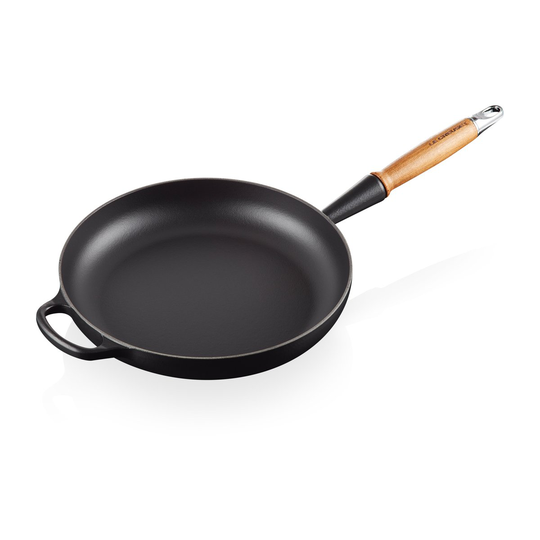 Le Creuset Signature -paistinpannu puukahvalla 28 cm Matte Black