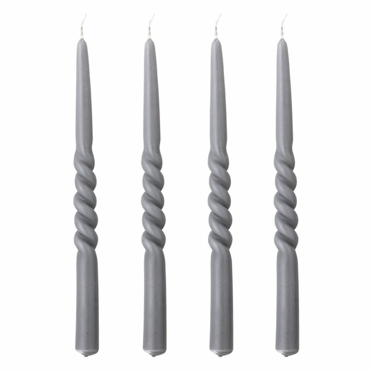 Bloomingville - Twist Candle 30 cm Grey 4 pc (82052798)