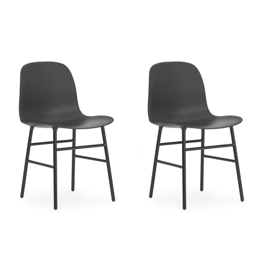 Form Chair tuoli metallijalat 2 pack musta
