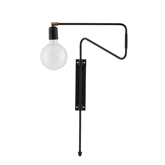 Swing seinävalaisin musta pieni, 35 cm