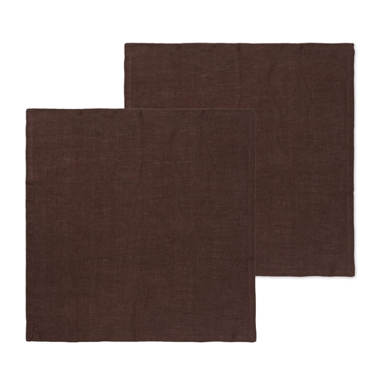 Ferm Living linnelautasliinat 2-pack Chocolate
